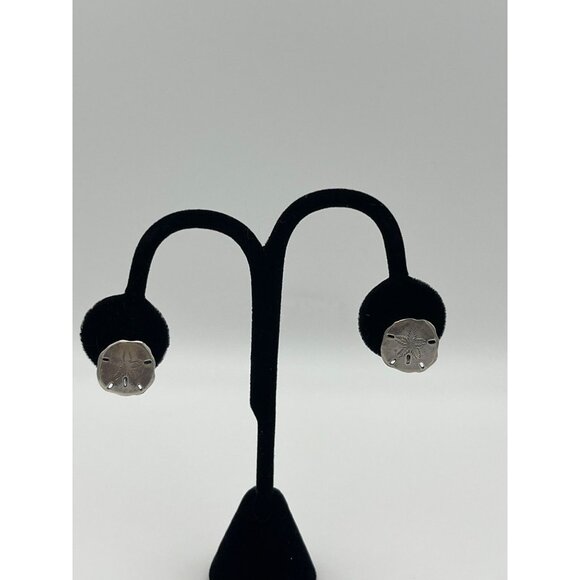 Sterling Silver Sand Dollar .5" Screw Back Earrings - Picture 1 of 8